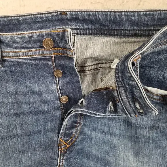 Diesel Jeans Mens 38 Blue Denim Straight Leg Button Fly Stretch Casual Pants